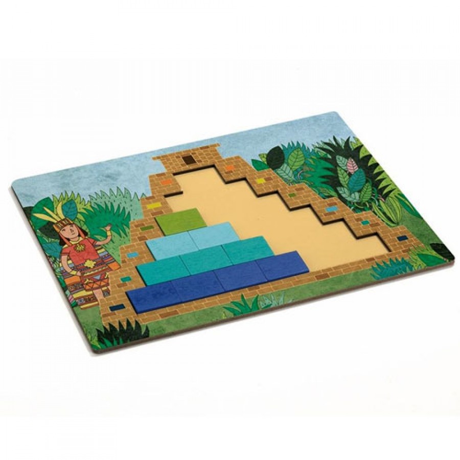 Игра настольная Пирамида, с цветными блоками  
